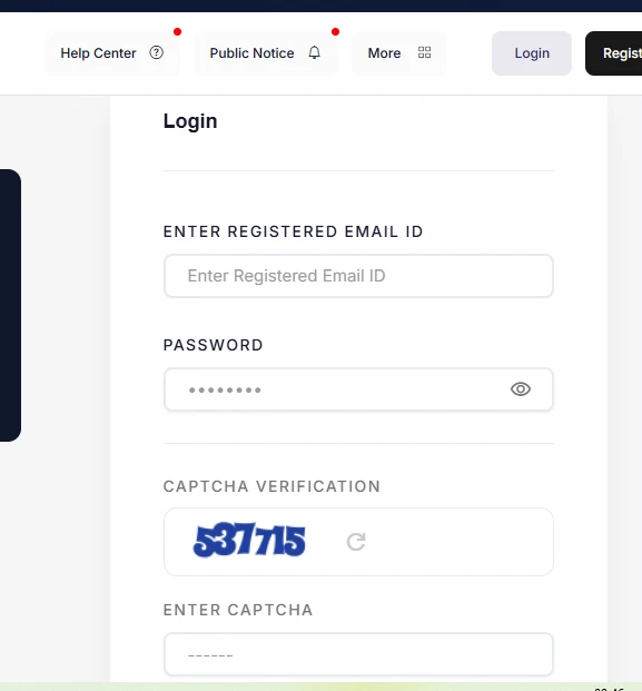 Open the Login Section